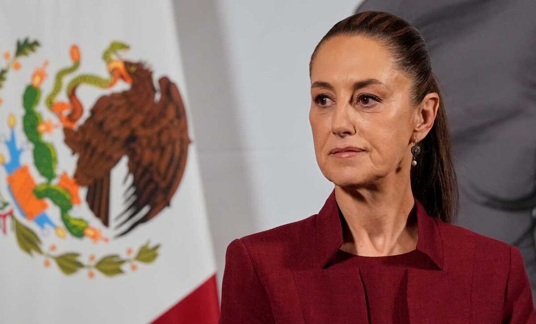 La presidenta Claudia Sheinbaum en su conferencia matutina del 30 de abril del 2025. Foto: AP