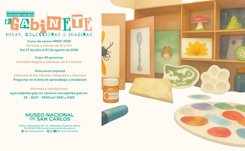 El Museo Nacional de San Carlos ofrecerá el curso "El gabinete: mirar, coleccionar e imaginar", del 27 de julio al 7 de agosto. | Foto: INBAL