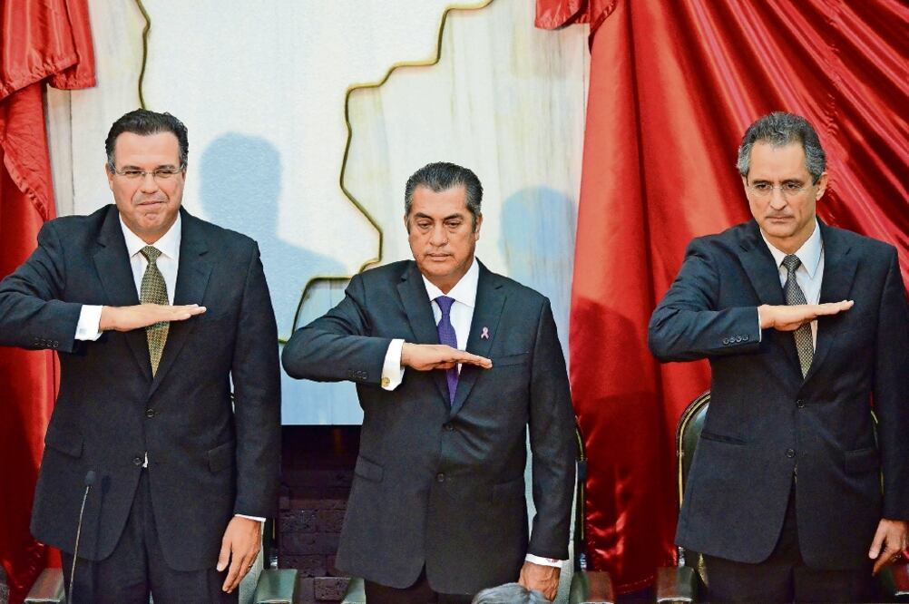 Jaime Rodríguez Calderón rindió ayer su primer informe de labores. El Bronco anunció la suspensión de actividades de las empresas pedreras. Sólo las que se comprometan a tomar medidas contra la contaminación serán autorizadas (EMILIO VÁSQUEZ)