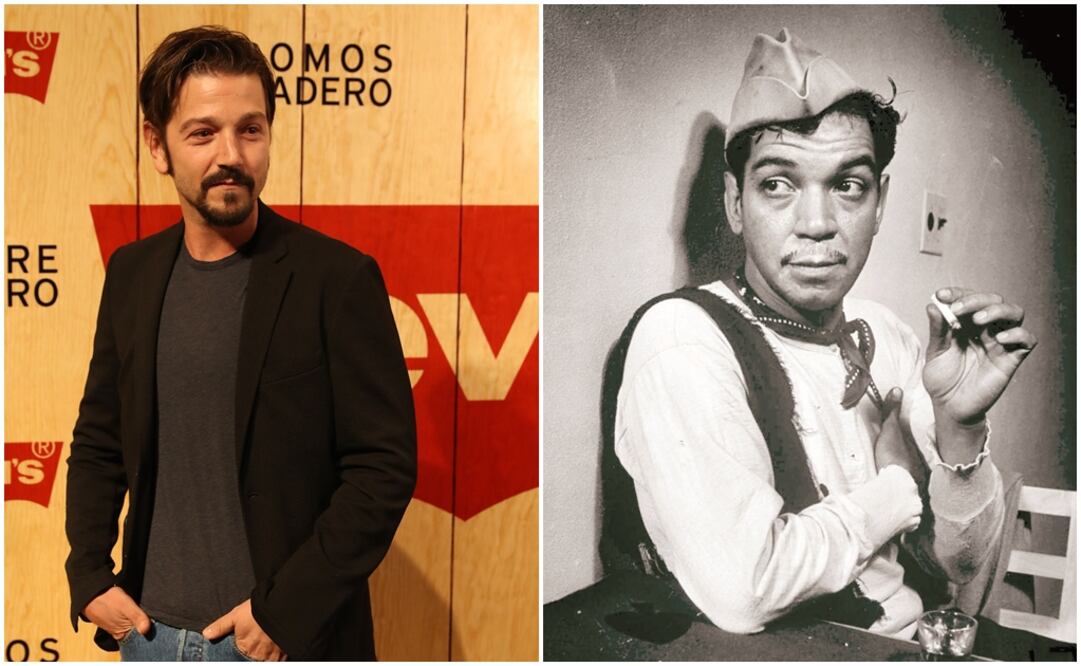 Diego Luna (izq) y Mario Moreno "Cantinflas" (der). Foto: Archivo EL UNIVERSAL