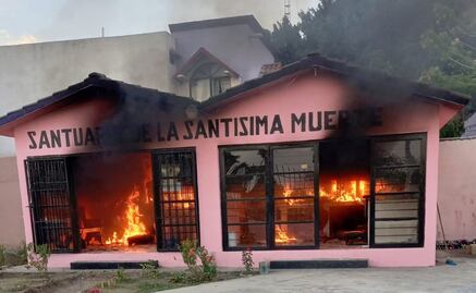 Hombre incendia capilla de la Santa Muerte porque “Dios se lo ordenó” en Tamaulipas