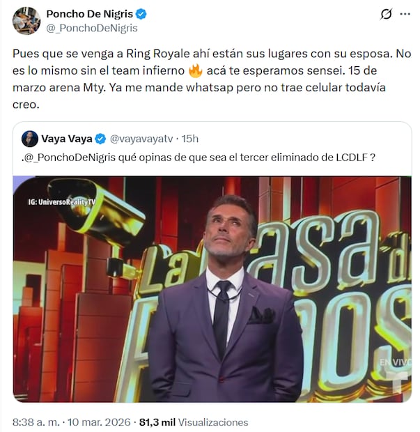Sergio Mayer, tercer eliminado de "La casa de los famosos", de Telemundo.