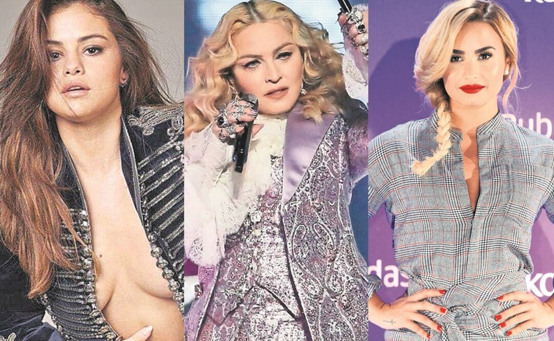Selena Gomez, Madonna, Demi Lovato. (Archivo. EL UNIVERSAL)