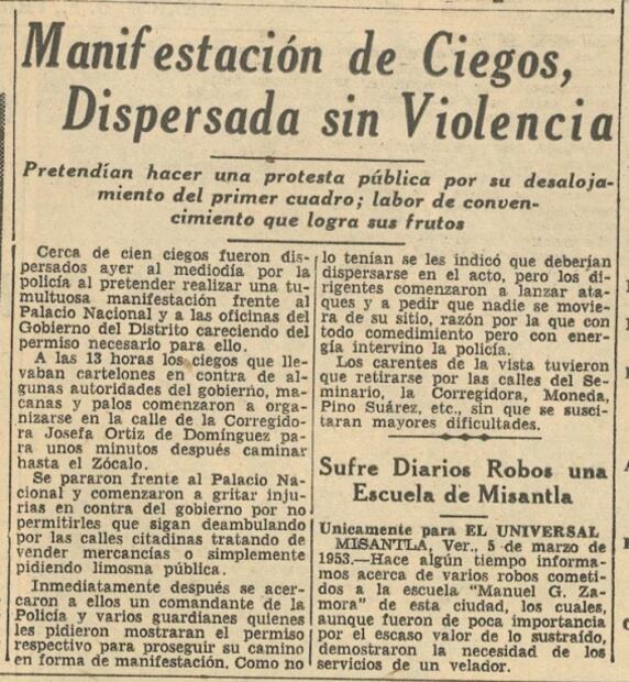 Personas ciegas lucharon por su derecho al trabajo