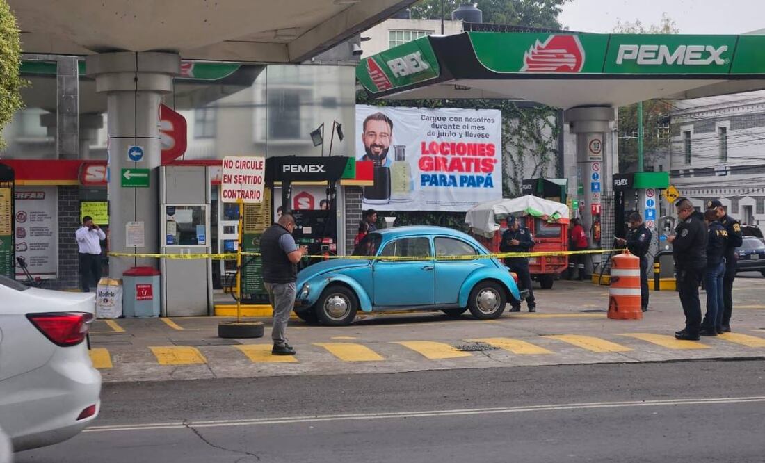 Hombre resulta herido tras intento de asalto en gasolinera en la alcaldía Cuauhtémoc (26/06/2025). Foto: Especial