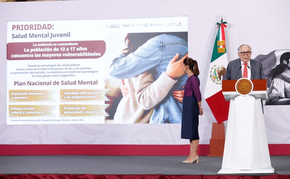 El secretario de Salud, David Kershenobich, en la Mañanera del Pueblo del 22 de abril de 2026 en Palacio Nacional. Foto: Diego Simón Sánchez/ EL UNIVERSAL
