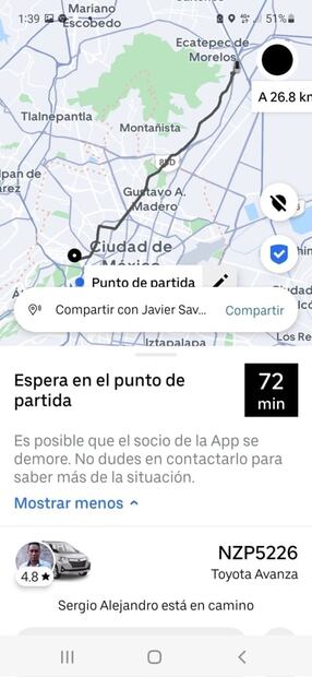 "Te la pelaste compa del Uber, no voy a cancelar"; Risco exhibe posible abuso de taxi en app