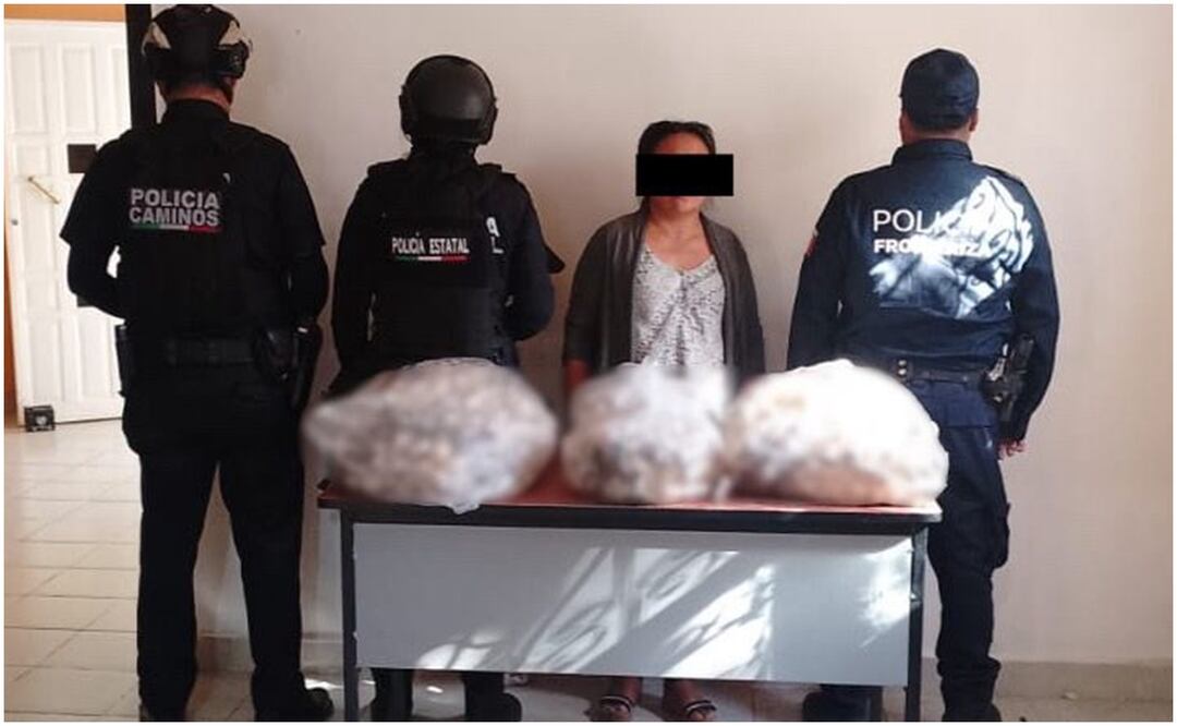 La mujer detenida en una carretera de Chiapas por trasladar casi 2 mil huevos de tortuga marina, fue identificada como María N, quien viajaba acompañada de un menor de edad cuya identidad se mantiene reservada (24/01/2025). Foto: X (@sspchiapas)