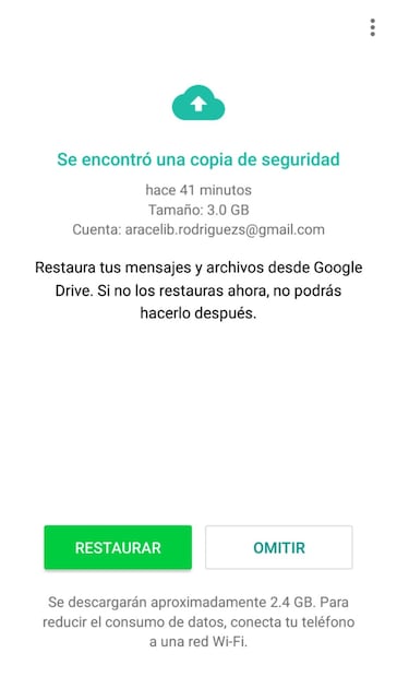 Activar las copias de seguridad de WhatsApp de manera automática es una buena manera de proteger tus archivos. Foto: Google Support