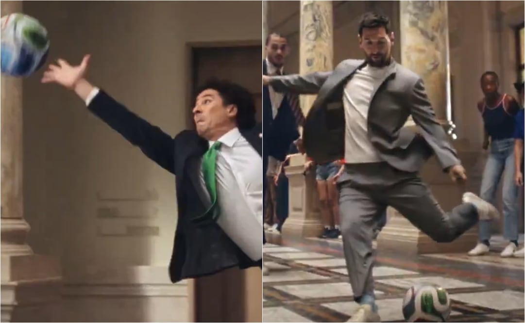 FOTO: ESPECIAL - Guillermo Ochoa recibe espectacular golazo de Lionel Messi en comercial de la Copa del Mundo