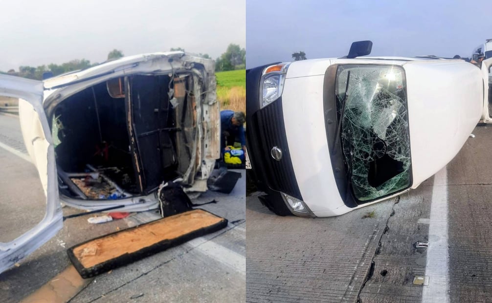 Accidente en Arco Norte en Hidalgo deja 18 lesionados; tráiler impacta camioneta de bailarines.
Foto: Especial.