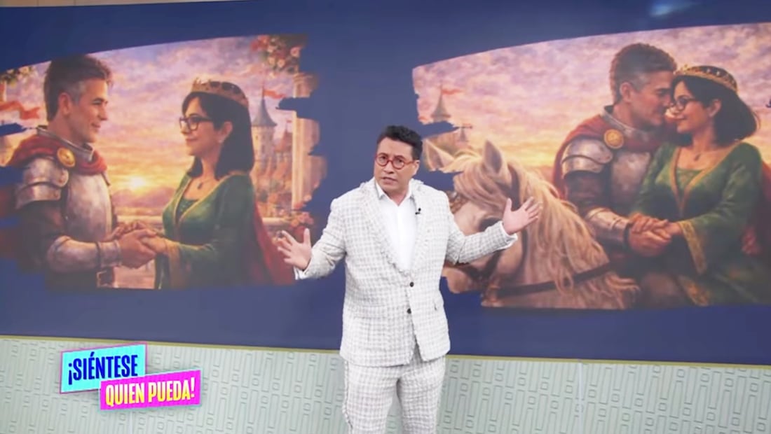 Producción de "Siéntese quien pueda" usa IA para generar ilustraciones de Fernando Carrillo y Delcy Rodrígeuz juntos. 
Foto: YouTube