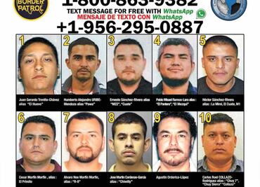 Estado une fuerzas con Texas para dar con 10 criminales