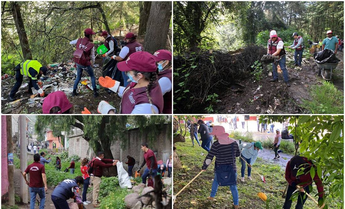 Mexiquenses retiran mil 800 toneladas de basura durante la Primera jornada de "Limpiemos Nuestro EdoMex". Foto: Especial