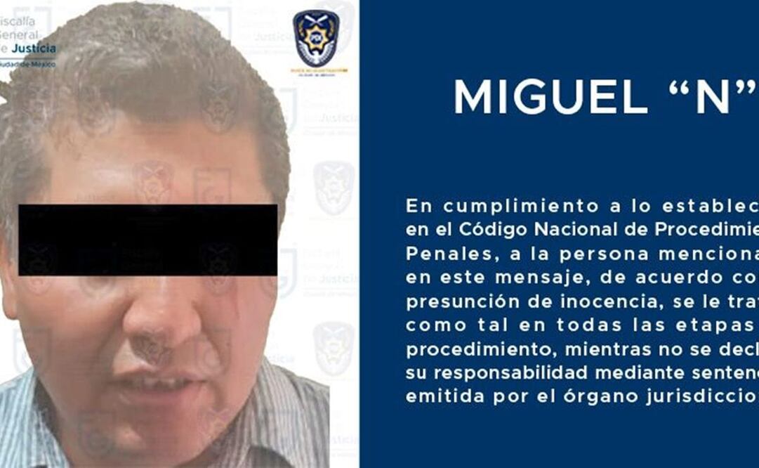 Actualmente, a Miguel "N" se le han imputado dos feminicidios en su contra. Foto: X @FiscaliaCDMX