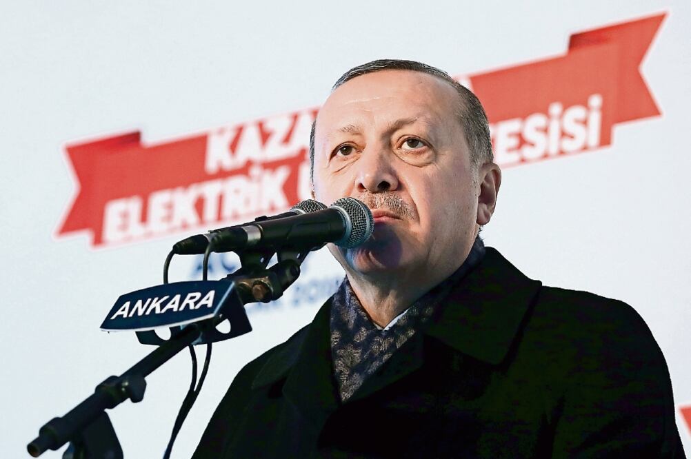 Recep Tayyip Erdogan, mandatario turco, durante un discurso en Ankara (YASIN BULBUL. AP)