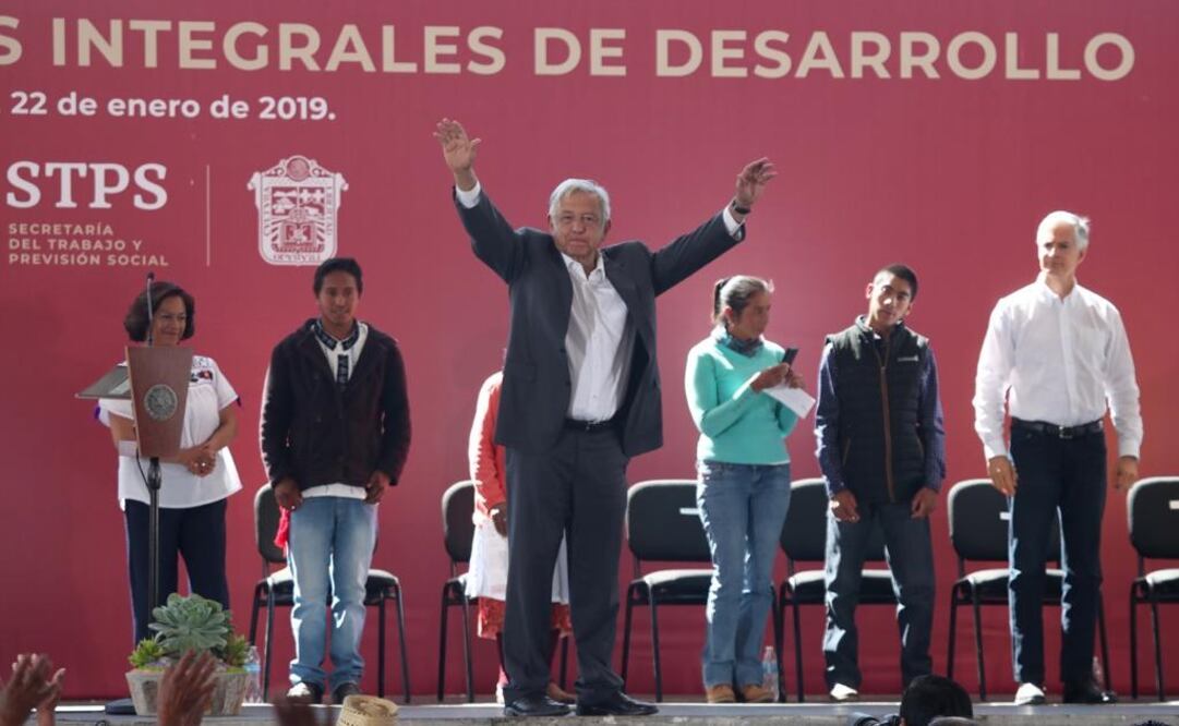 El presidente Andrés Manuel López Obrador realiza gira de trabajo por Acambay, Edomex. Foto: Ariel Ojeda/EL UNIVERSAL