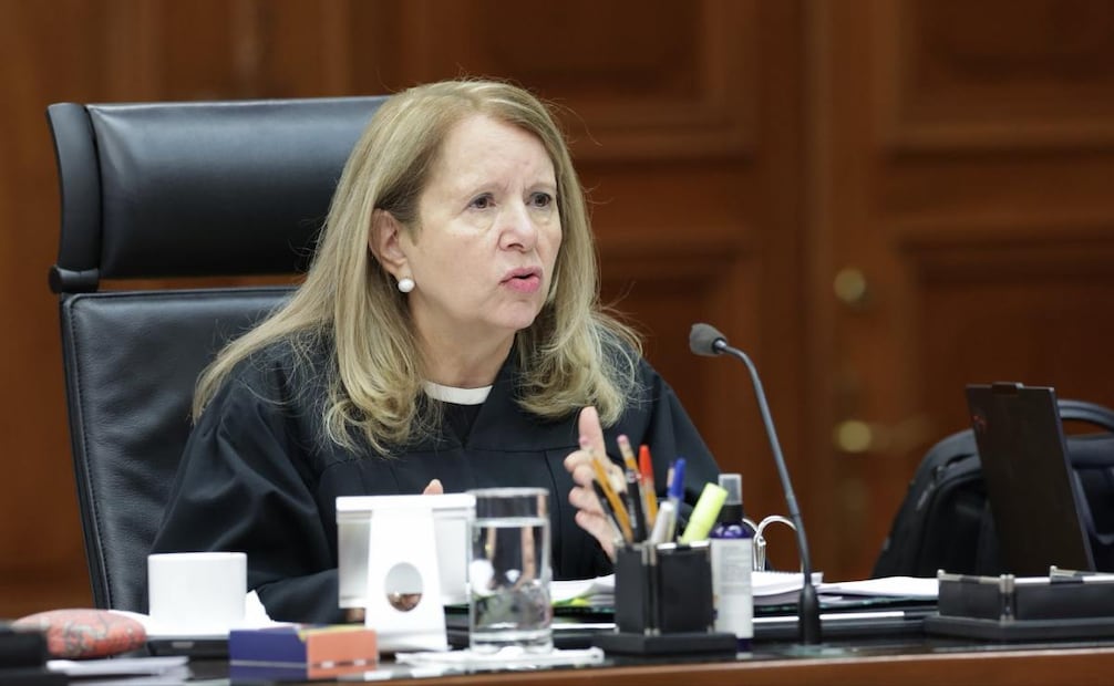 La ministra Loretta Ortiz Ahlf en sesión del pleno de la Suprema Corte de Justicia de la Nación del pasado lunes 16 de febrero de 2026. Foto: Especial