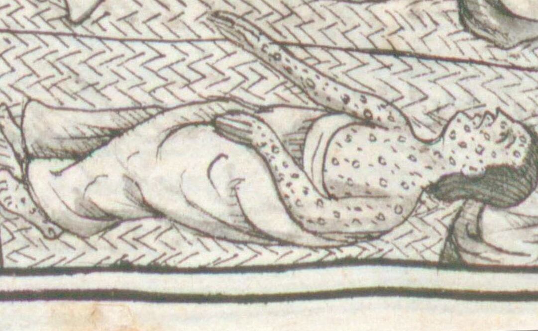 En el Códice Florentino se ilustró a las personas que contrajeron viruela en el actual territorio mexicano, aunque no hubo un registro de contagiados y muertos. IMÁGENES: BIBLIOTECA DIGITAL MUNDIAL