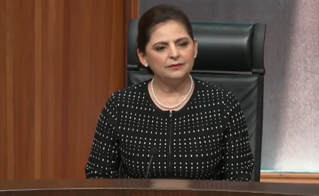 Mónica Soto, magistrada presidenta del Tribunal Electoral en sesión solemne. Foto: Captura de pantalla