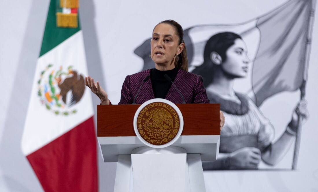 La presidenta de México, Claudia Sheinbaum Pardo, durante la mañanera en Palacio Nacional de la Ciudad de México, el viernes 31 de octubre de 2025 (31/10/2025). Foto: Hugo Salvador / EL UNIVERSAL