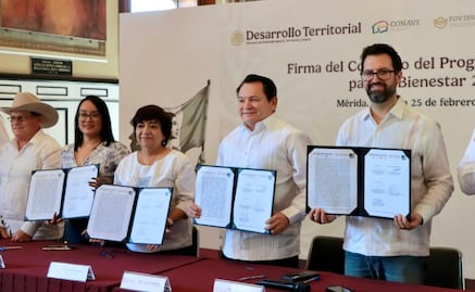 Gobierno de Yucatán firma convenio del programa "Vivienda para el bienestar"; buscan garantizar hogares dignos
