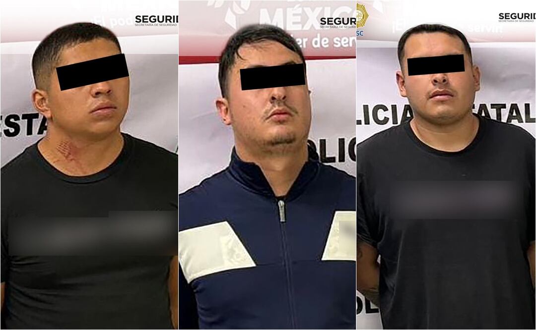 Detienen a tres hombres como presuntos responsables por homicidio de un checador en Azcapotzalco y robo en el Edomex. Foto: Especial