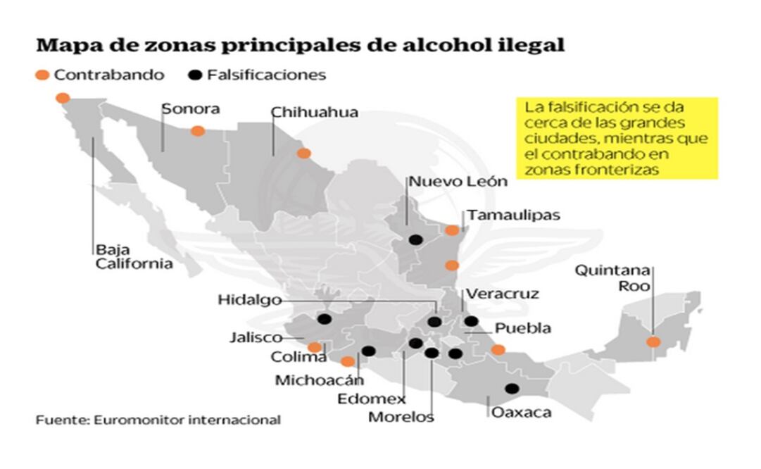 Ilegal, hasta 43% de bebidas destiladas