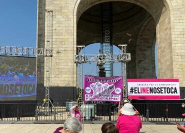 Todo listo en el Monumento a la Revolución para recibir a la marcha