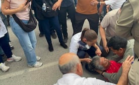 Sheinbaum auxilia a mujer que se desvaneció en SLP; es trasladada al IMSS por hematoma subdural