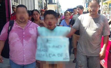 Pasean semidesnudo a joven en Chiapas acusado de ultrajar a menor