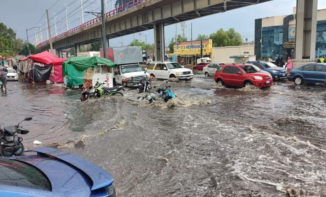 Encharcamientos en Iztapalapa, 10 de mayo. Foto: Especial