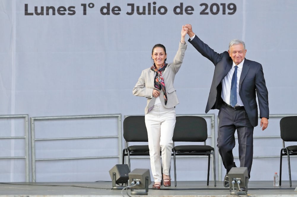 Claudia Sheinbaum y Andrés Manuel López Obrador. Foto: IVÁN STEPHENS. EL UNIVERSAL