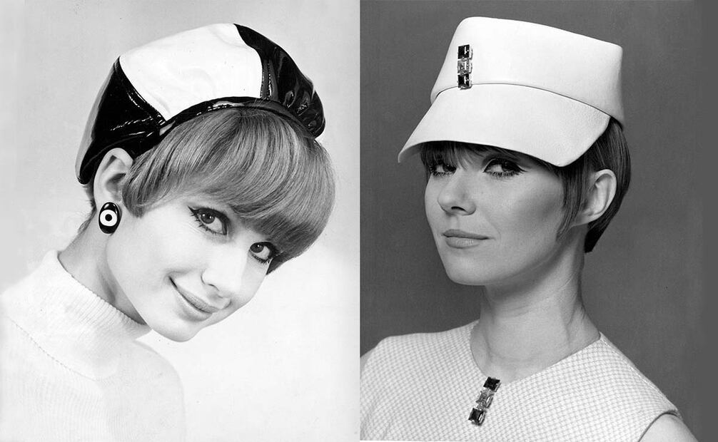 La fiebre por combinar para lograr un mejor look permitió el auge de accesorios que, sin llegar a suponer una inversión costosa, resaltaban los gustos personales, no sin darle su lugar a la estética de la época, como se ve en estos gorros a juego con aretes y broche. Colección Villasana.