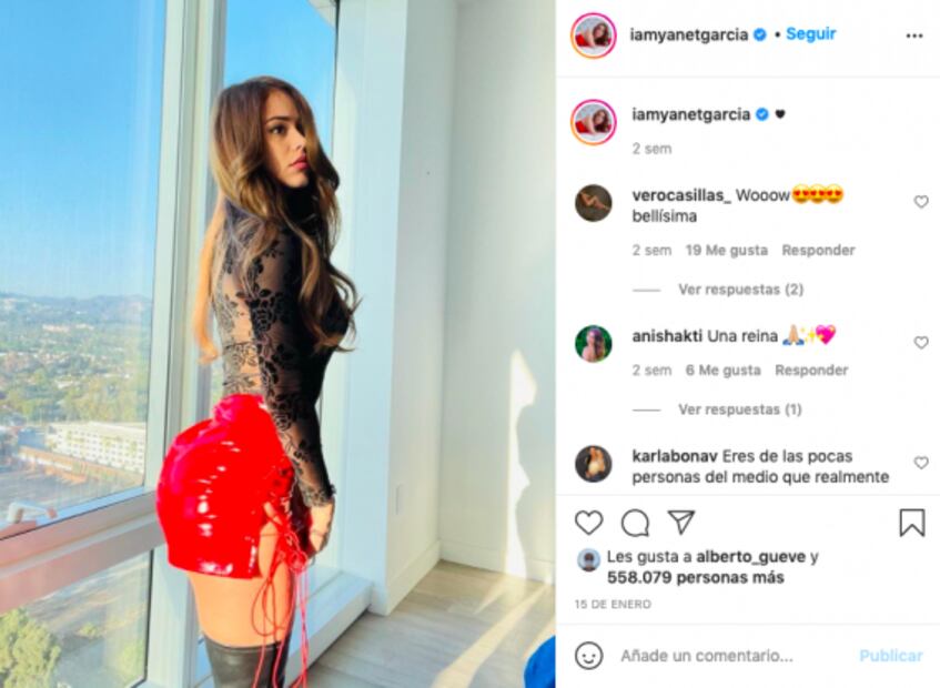 Yanet García posa en la mini falda de piel más hot de la temporada