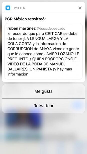 PGR retuitea comentario sobre Anaya y Lozano; luego lo borra