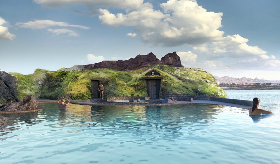 La laguna termal tendrá un bar y spa. Está frente al océano Atlántico. Foto: Cortesía