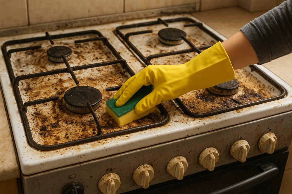 Conoce estos sencillos trucos para dejar tu estufa reluciente. 
Foto: Creada con IA (ChatGPT)