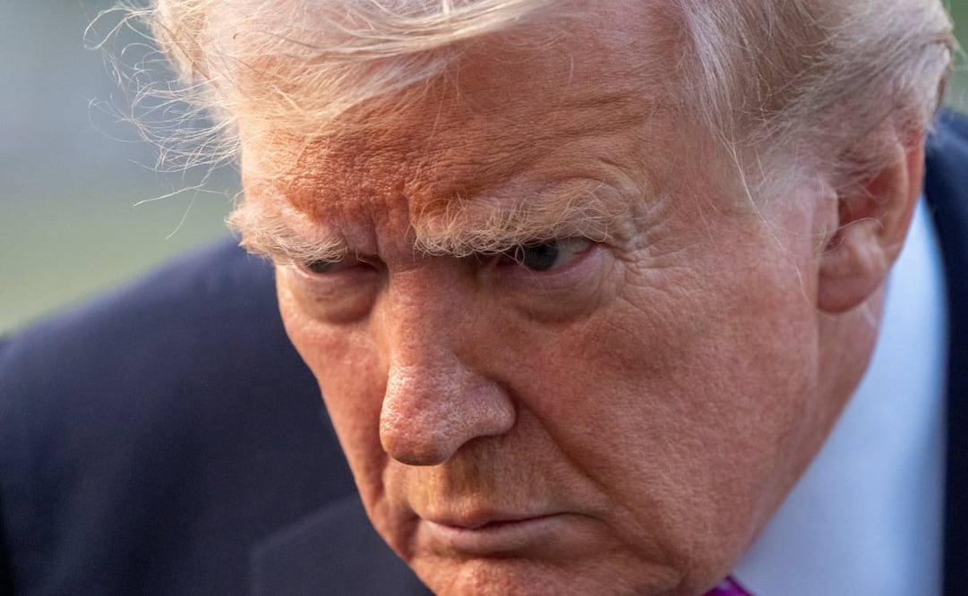 El presidente Donald Trump habla con periodistas antes de partir en el Air Force One en el aeropuerto de Morristown, el domingo 14 de septiembre de 2025, en Morristown, Nueva Jersey. Foto: AP