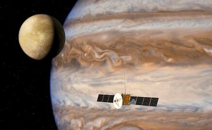 Una animación muestra la trayectoria para llegar a las lunas de Júpiter