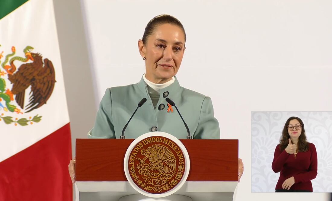 Claudia Sheinbaum en la conferencia matutina de este lunes 25 de noviembre. Foto: captura de pantalla