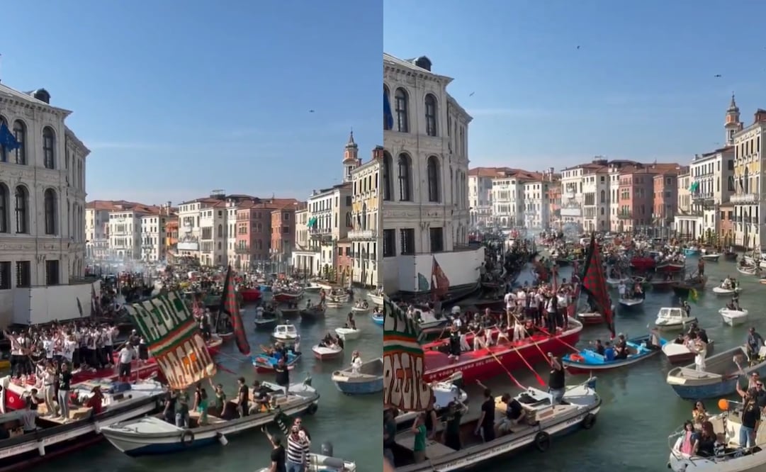 Canales de Venecia fueron el sitio para celebras ascenso del equipo / Foto: Redes sociales