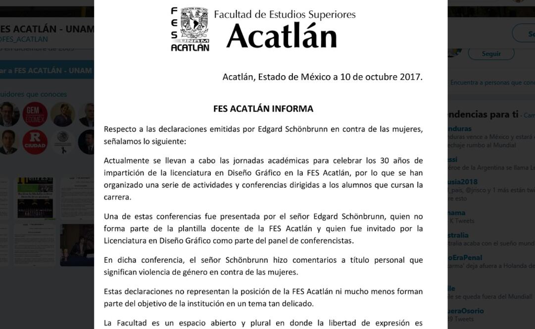Aspecto del boletín de la Fes Acatán
