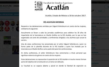 FES Acatlán se deslinda de conferencista por dicho contra mujeres