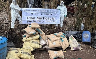 Localizan e inhabilitan narcolaboratorio en Michoacán; aseguran dos toneladas de sustancias químicas