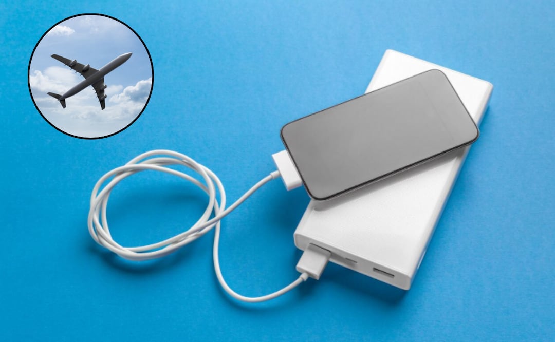 Antes de viajar en avión, averigua si puedes llevar tu batería inalámbrica o portátil contigo. Foto: Freepik