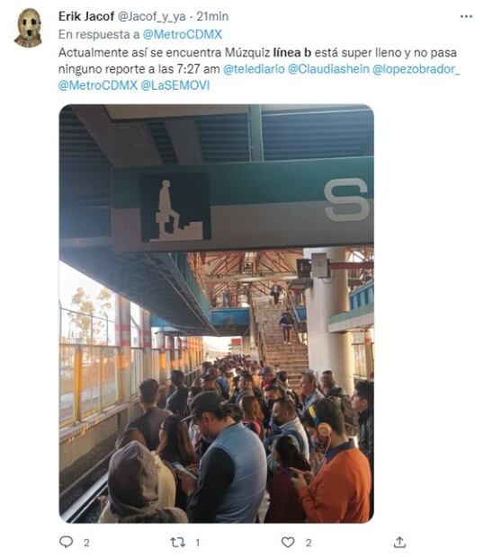 Reportan retrasos de hasta 15 minutos en la Línea B del Metro CDMX 