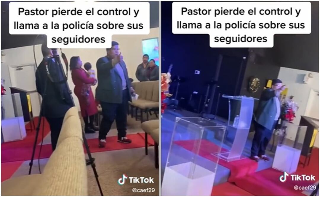 El pastor ordenó evacuar el templo al no ver la cantidad de dinero que esperaba. Foto: Tomada del video