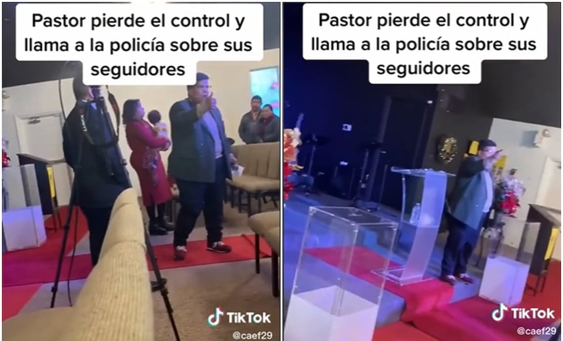 El pastor ordenó evacuar el templo al no ver la cantidad de dinero que esperaba. Foto: Tomada del video