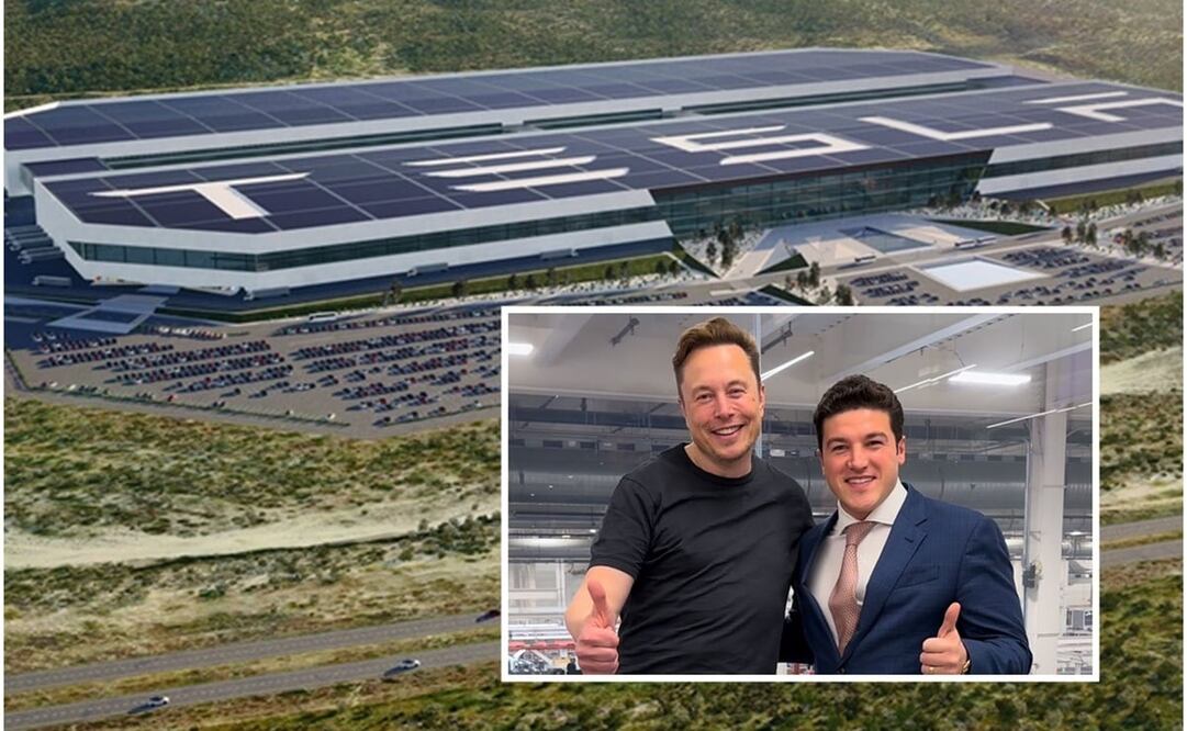 CEO de Tesla, Elon Musk junto al gobernador de Nuevo León, Samuel García. Fotos: Tomadas de Twitter @samuel_garcias